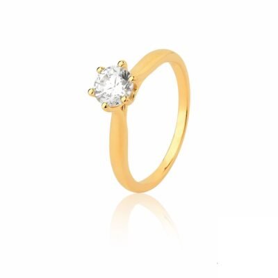 Anel Solitário Éden – Ouro 18K