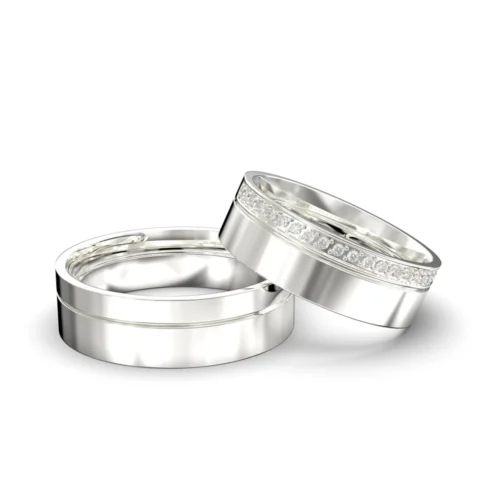 Par de Alianças em Prata 950 Square 8mm – Timeless Harmony - Imagem 2