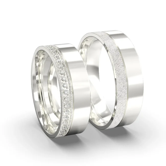 Par de Alianças em Prata 950 Square 8mm – Timeless Harmony