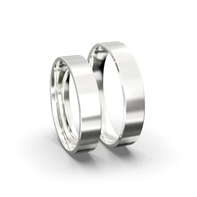 Par de Alianças em Prata 950 Square 6mm – Pure Essence