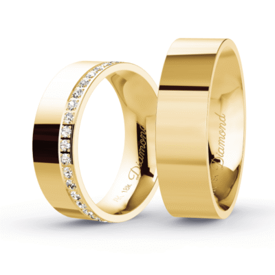 Alianças Square 7mm - Golden Shine