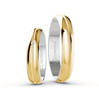 Aliança de Moeda Tradicional com pedra - 4mm