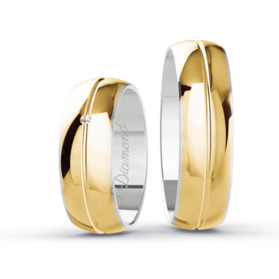 Aliança de Moeda Tradicional com pedra – 6mm