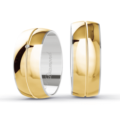 Aliança de Moeda Tradicional com pedra – 8mm