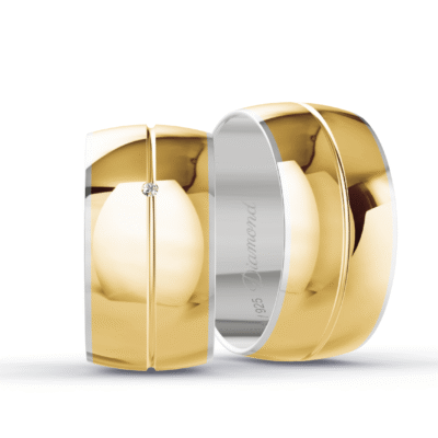 Aliança de Moeda Tradicional com pedra – 10mm