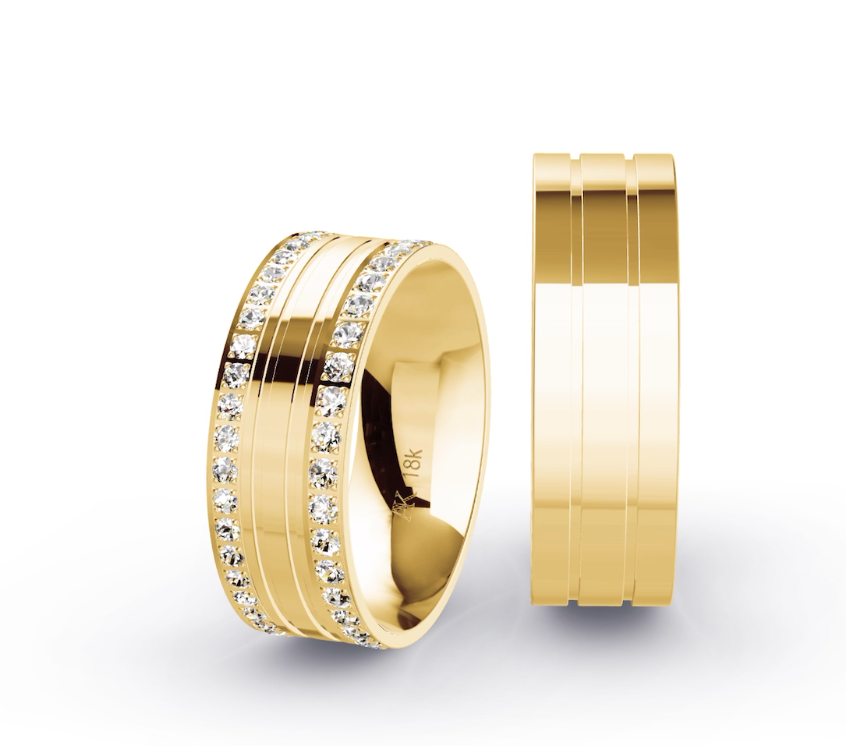 Aliança Square 8mm - Eternal Dual Harmony