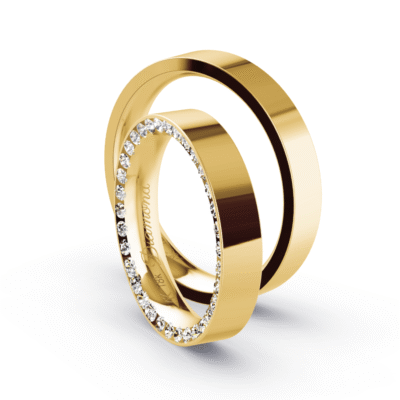 Aliança Square 4mm - Golden Eclipse