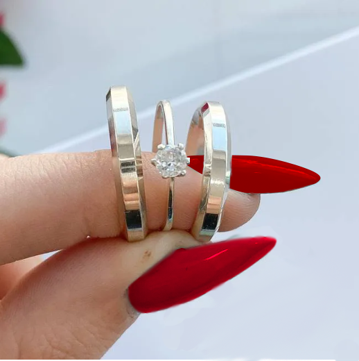 Aliança de Prata Pure Reflection - 4 mm + Solitário